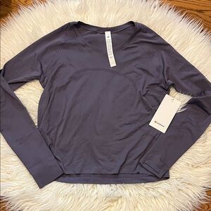 NWT Womens Lululemon athletica Swiftly Tech Long Sleeve 2.0 Race Size 14 purple
